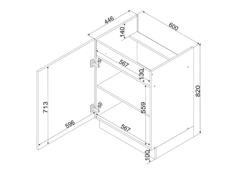 Anika D60PC P/L Artisan tamm (integreeritud pliidiplaadile)