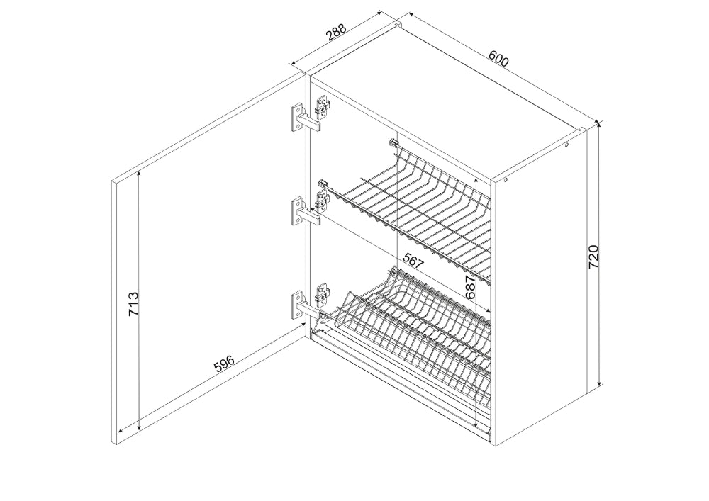 Sonja W60SU (nõudekuivatuskapp)